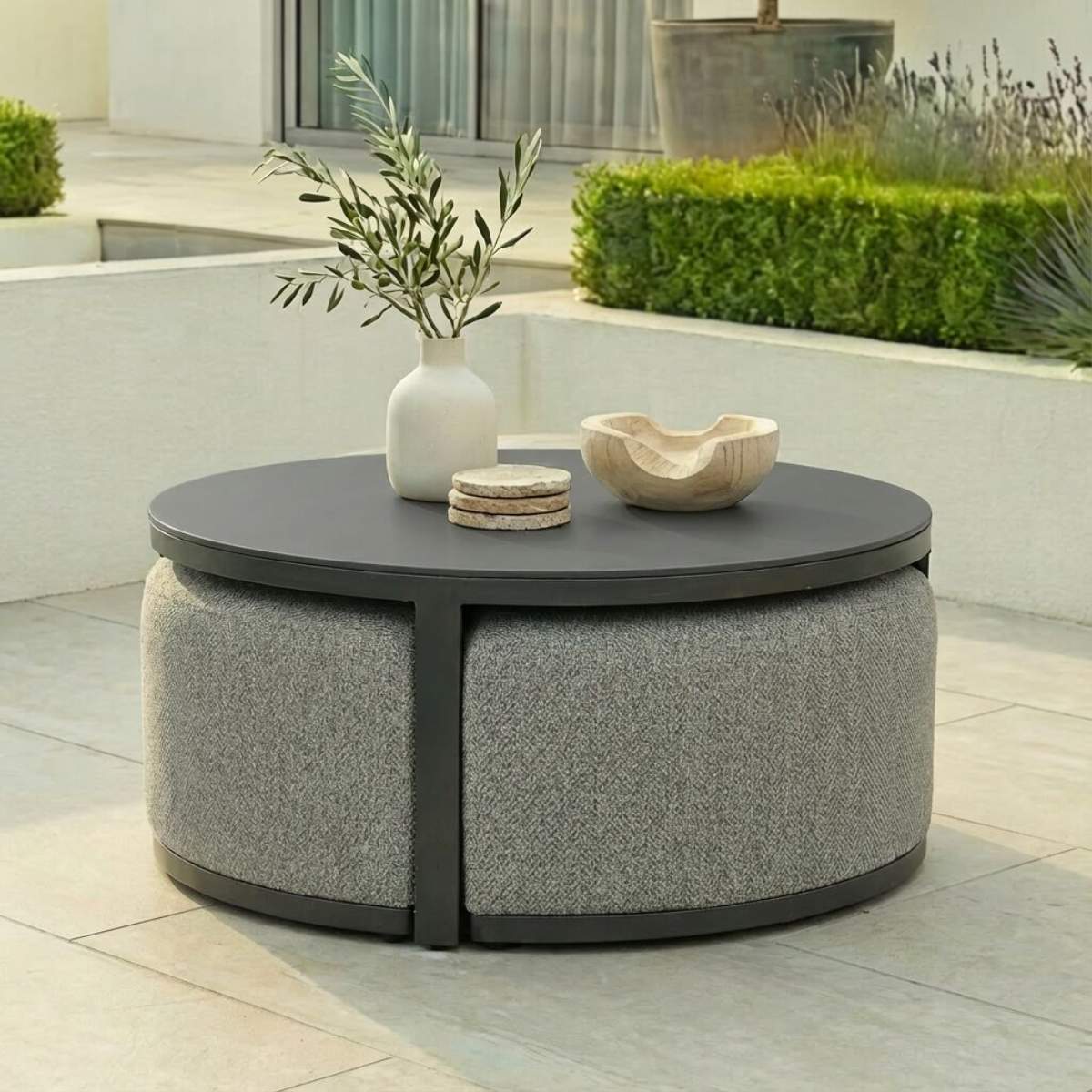 Maze - Outdoor Fabric Round Coffee Table - Image 22
