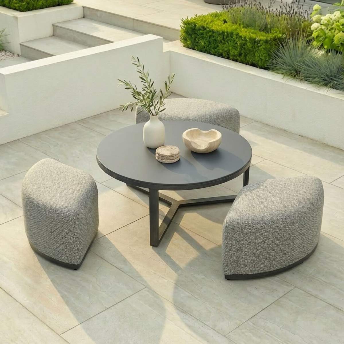 Maze - Outdoor Fabric Round Coffee Table - Image 24