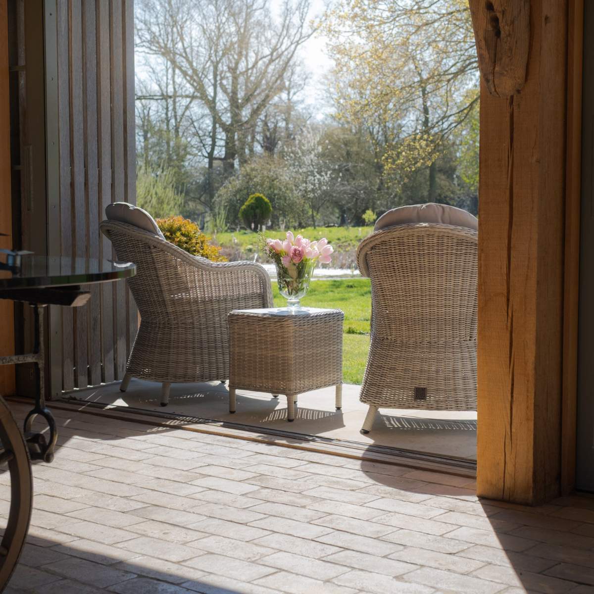 Maze Oxford 3 Piece Rattan Bistro Set - Ceramic Glass - Image 8