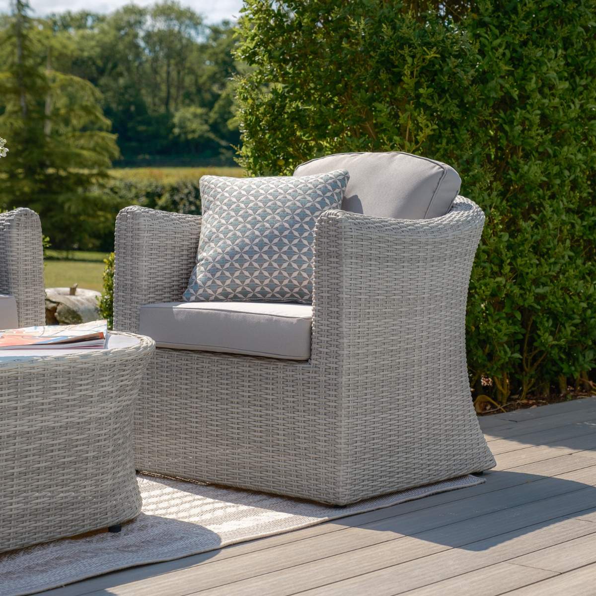Maze Oxford 3 Seat Rattan Sofa Set - Ceramic Glass - Image 6