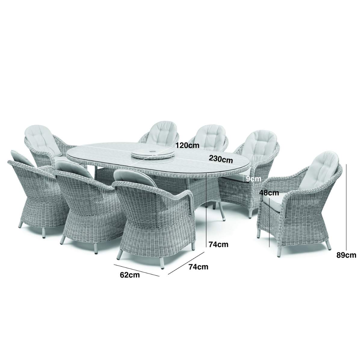 Maze Oxford 8 Seat Oval Dining Set - Image 14