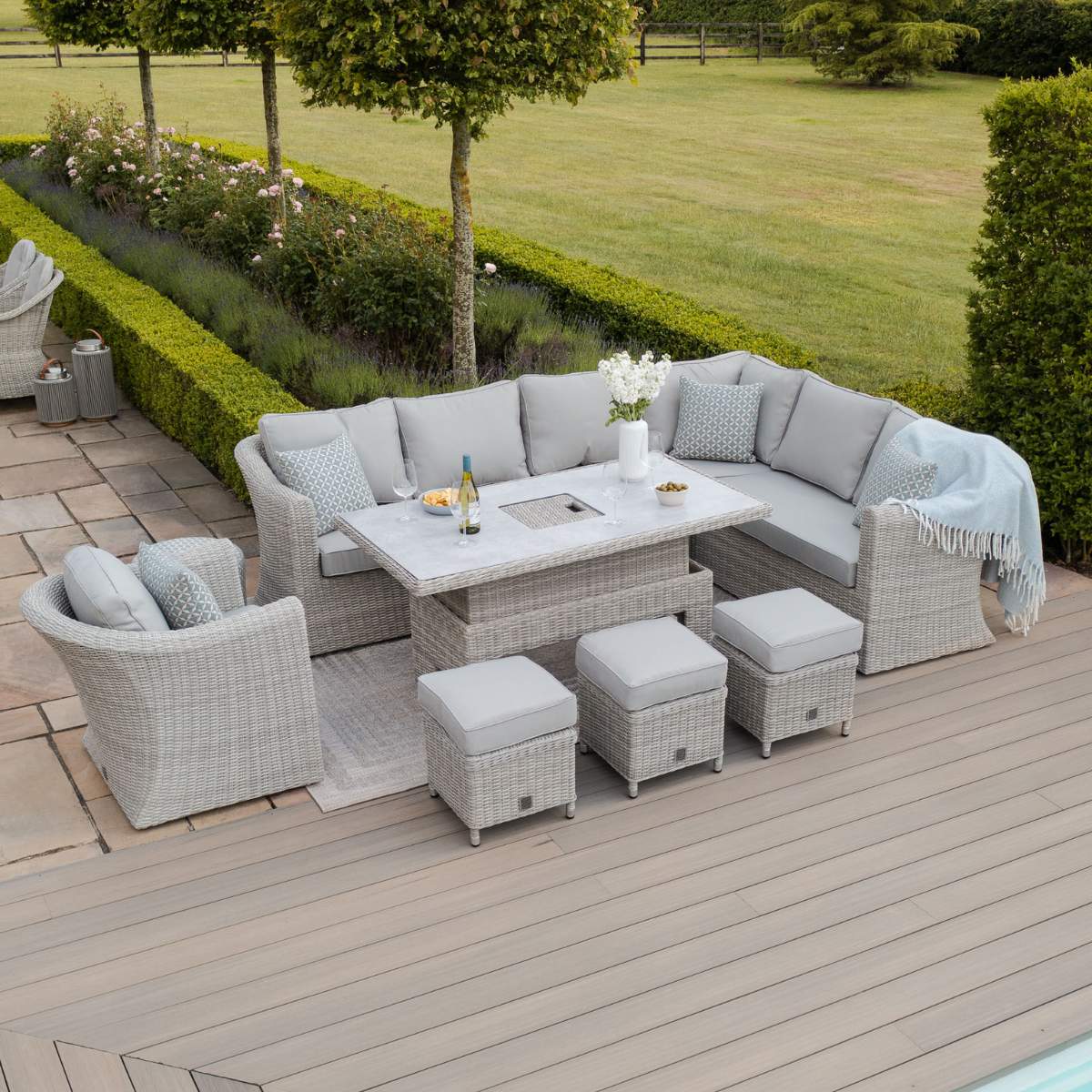 Maze Oxford Deluxe Large Rattan Corner Dining Set - Image 2