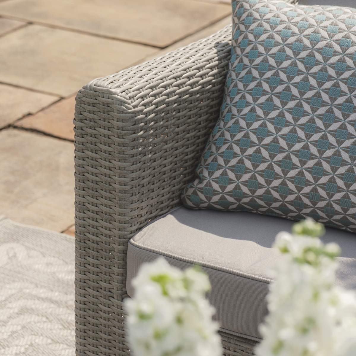 Maze Oxford Large Rattan Corner Sofa Set - Ceramic Glass - Image 8