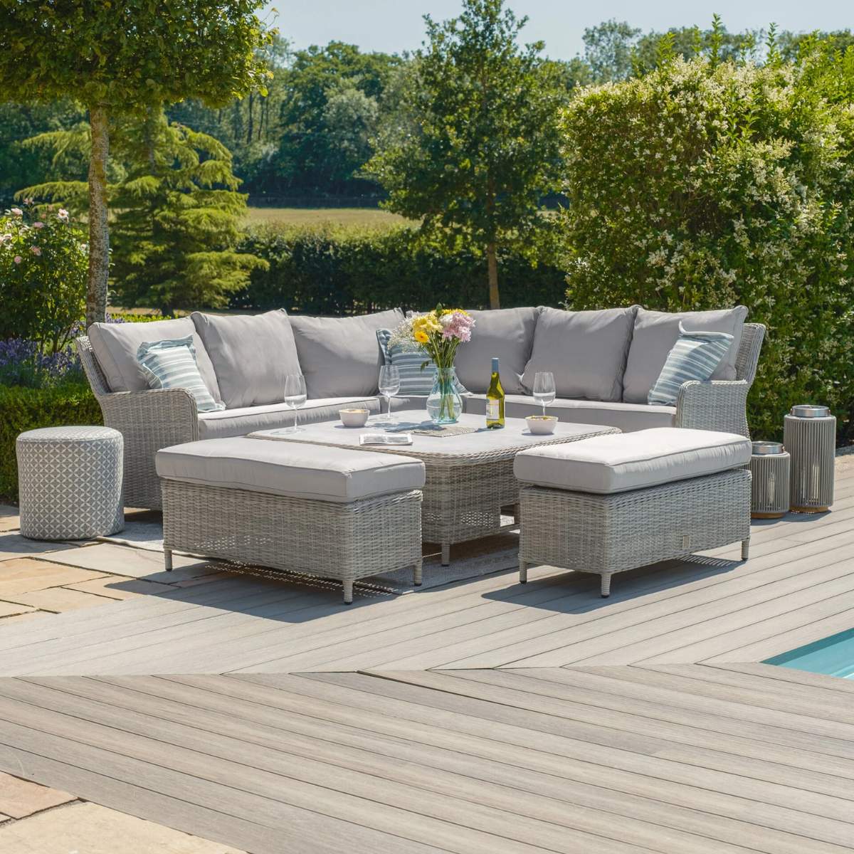 Maze Oxford Royal Rattan Corner Dining Sofa Set - Image 3