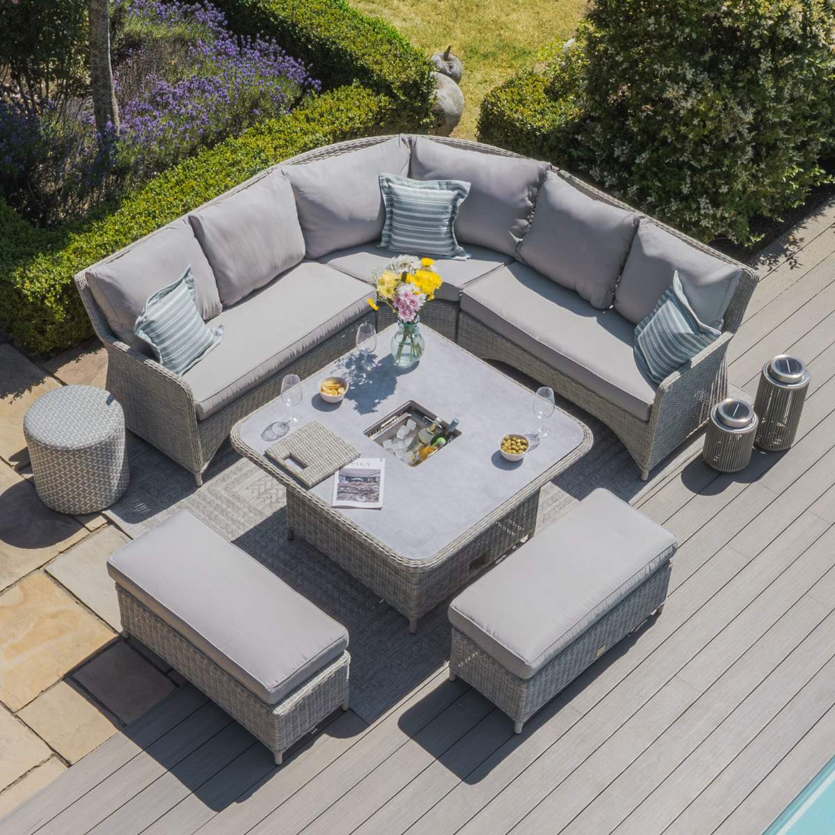 Maze Oxford Royal Rattan Corner Dining Sofa Set - Image 5