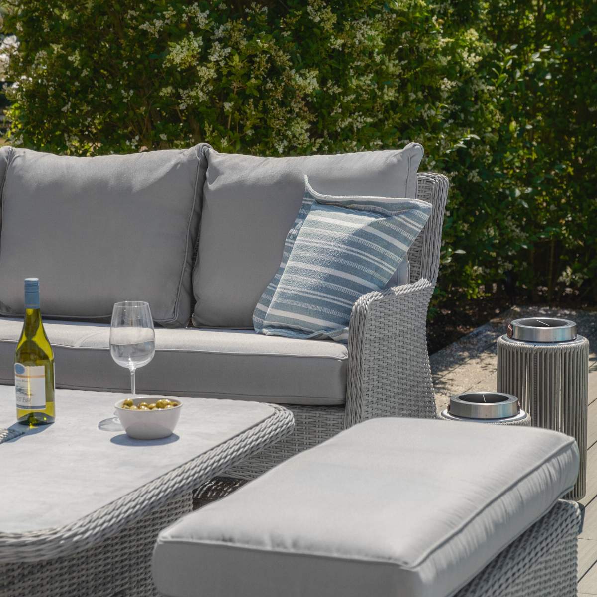 Maze Oxford Royal Rattan Corner Dining Sofa Set - Image 9