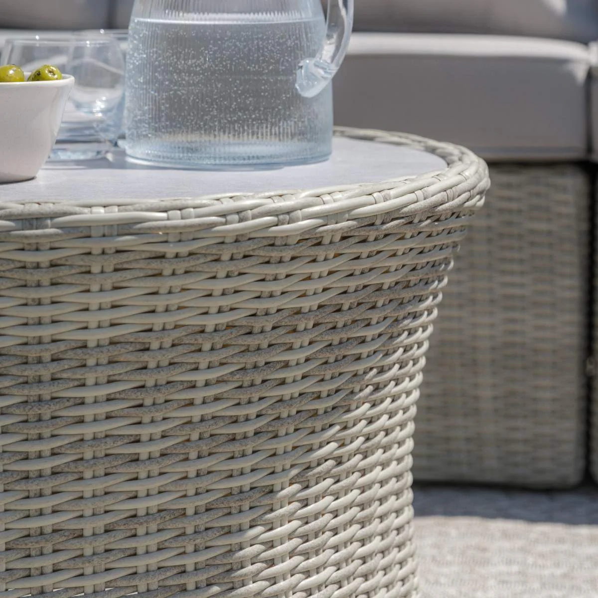 Maze Oxford Small Rattan Corner Sofa Set - Ceramic Glass - Image 10
