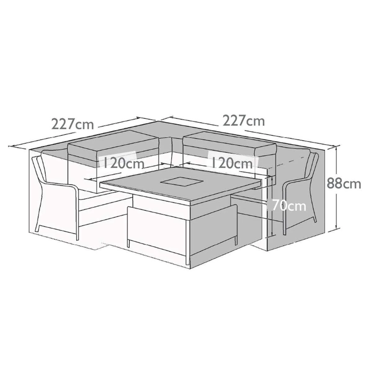 Maze - Oxford/Winchester Royal Corner Dining Set Garden Furniture Cover