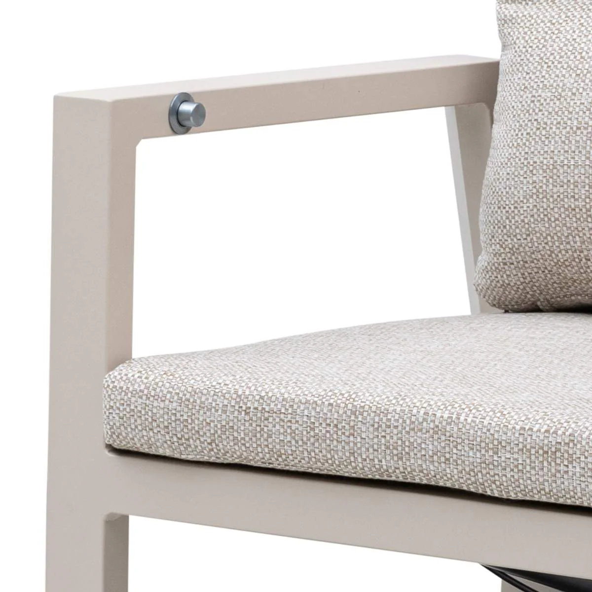 Maze - Pair of Valencia Reclining Aluminium Dining Chairs - Latte - Image 4