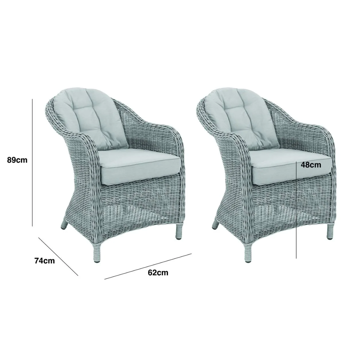 Maze Pair of Winchester Heritage Rattan Dining Chairs - Image 3