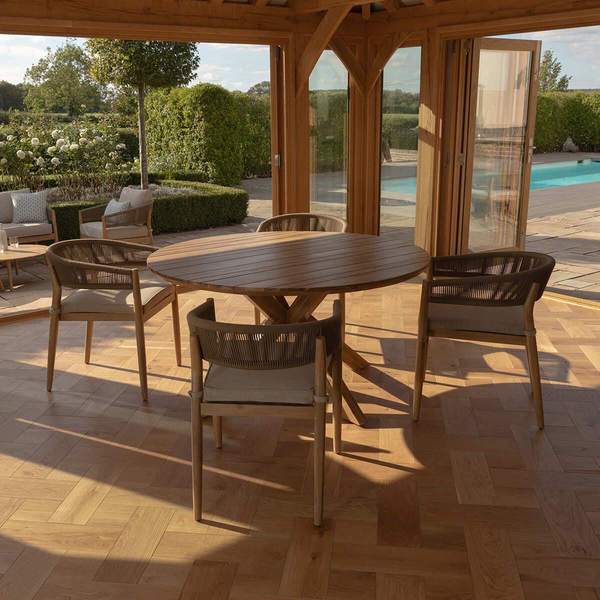 Maze - Porto Rope Weave 4 Seat Round Dining Set - Image 14