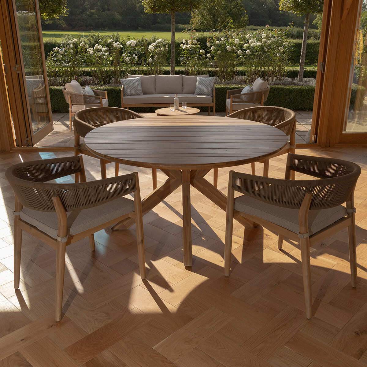 Maze - Porto Rope Weave 4 Seat Round Dining Set - Image 15
