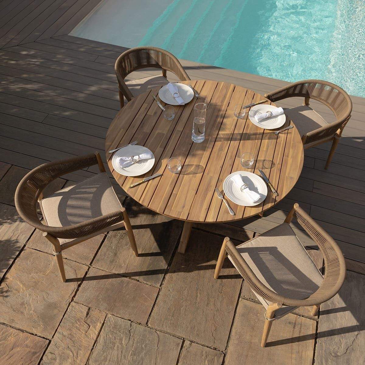 Maze - Porto Rope Weave 4 Seat Round Dining Set - Image 18
