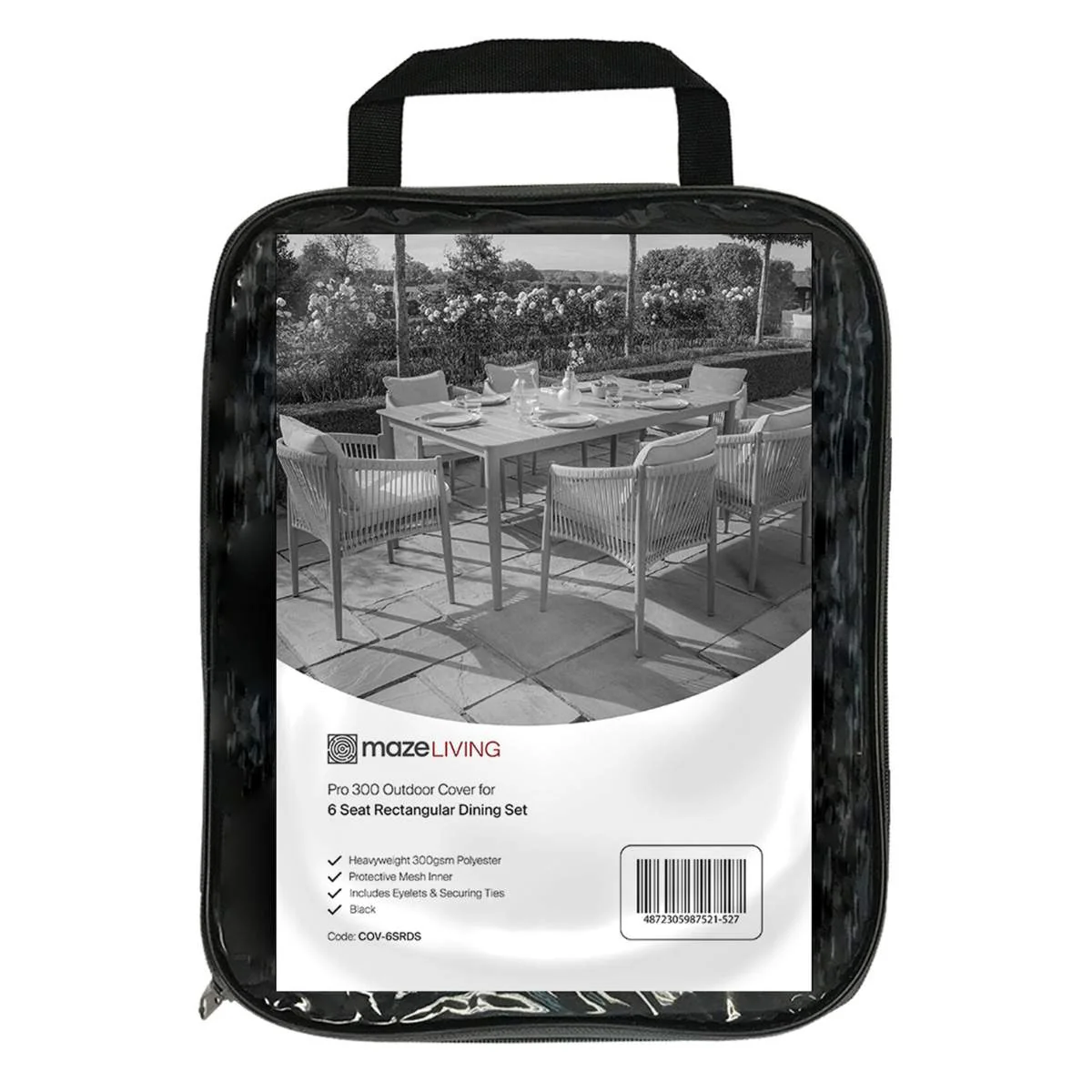 Maze - Pro 300 Outdoor Furniture Cover for 6 Seat Rectangular Dining Set