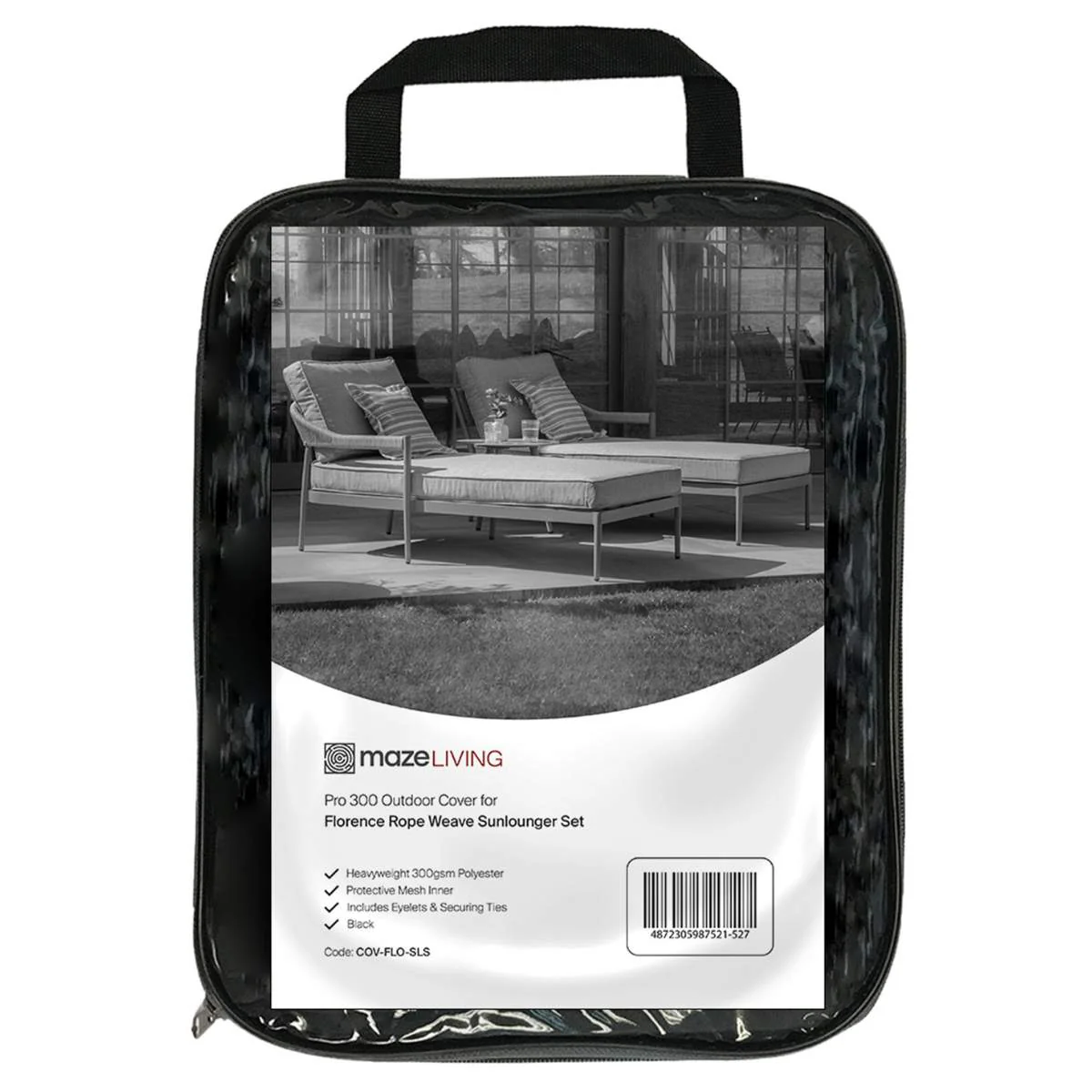 Maze - Pro 300 Outdoor Furniture Cover for Florence Rope Weave Sunlounger Set