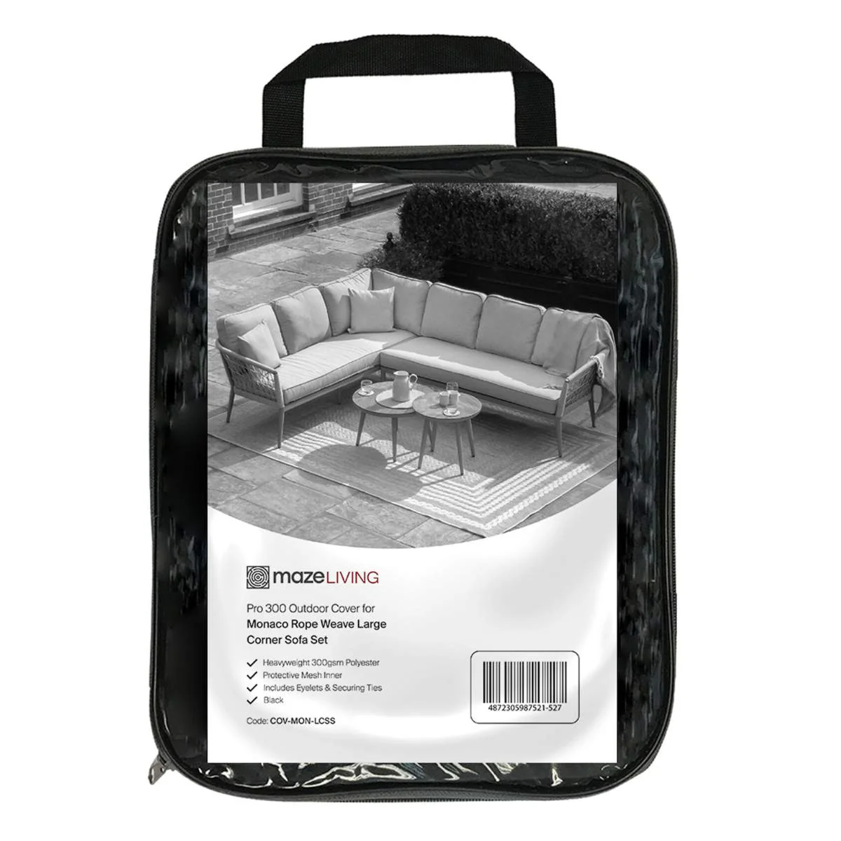 Maze - Pro 300 Outdoor Furniture Cover for Monaco Rope Weave Large Corner Sofa Set