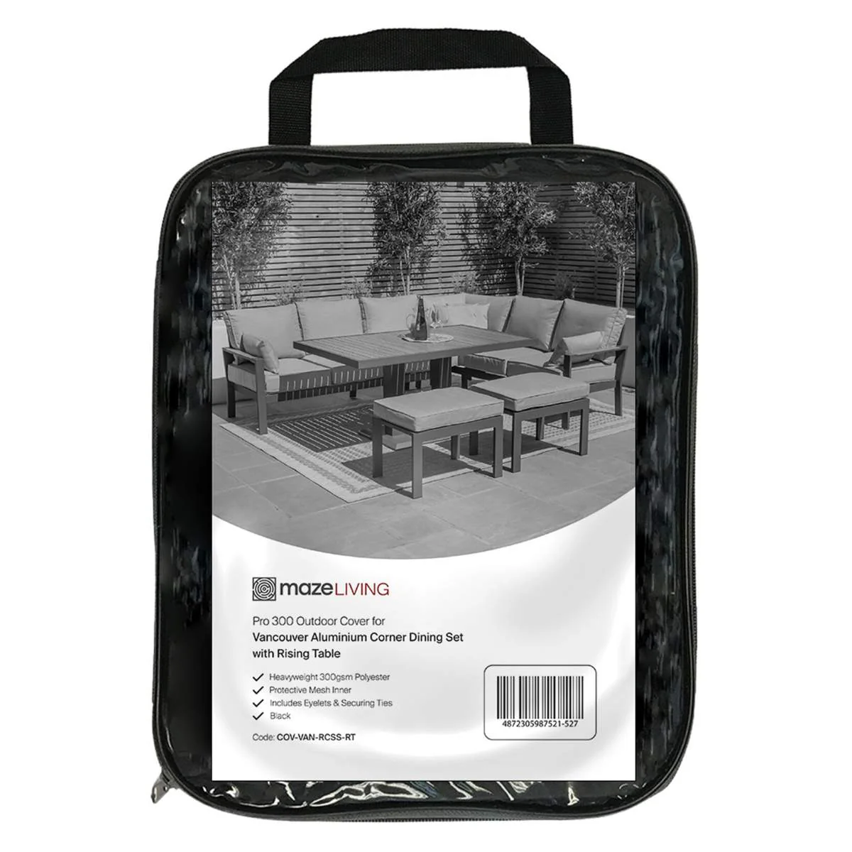 Maze - Pro 300 Outdoor Furniture Cover for Vancouver Aluminium Large Corner Dining Set with Rising Table