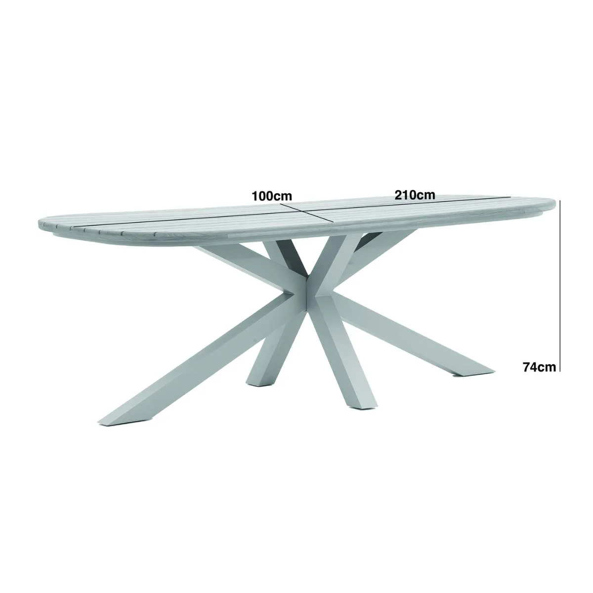 Maze Sicily 6 Seat Rectangular Teak Garden Dining Table - Latte - Image 4