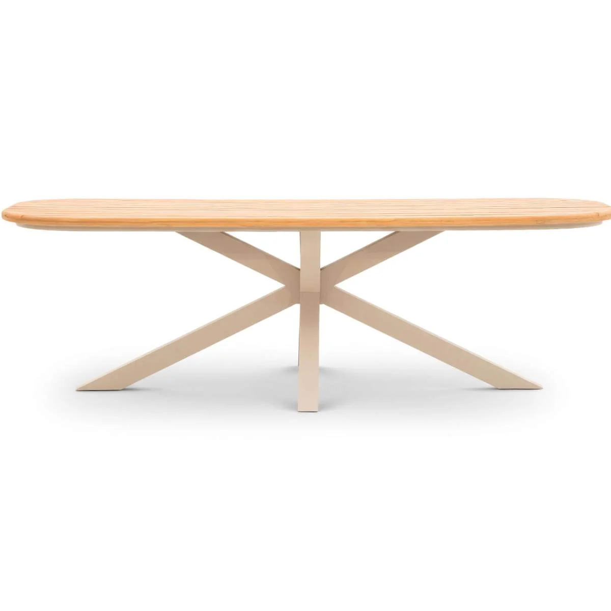 Maze Sicily 8 Seat Rectangular Teak Garden Dining Table - Latte - Image 2