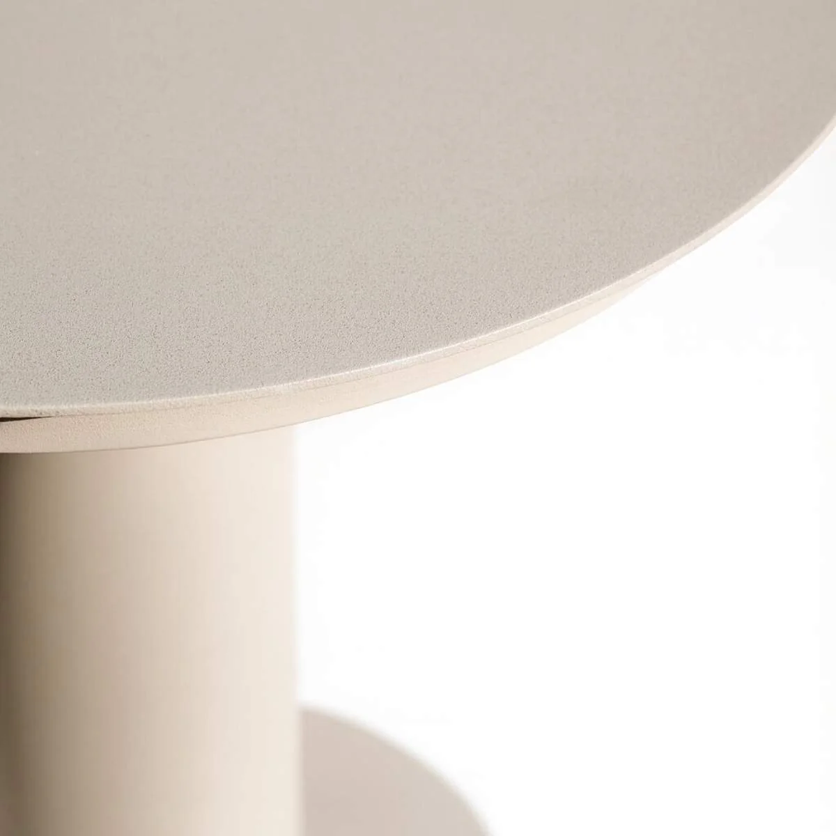 Maze Sicily Aluminium Round Pedestal Side Table - Latte - Image 2