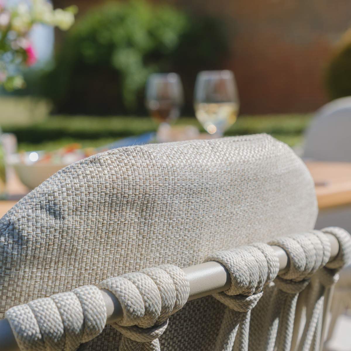 Maze Sicily Open Rope Weave 8 Seat Rectangular Dining Set - Latte - Image 10