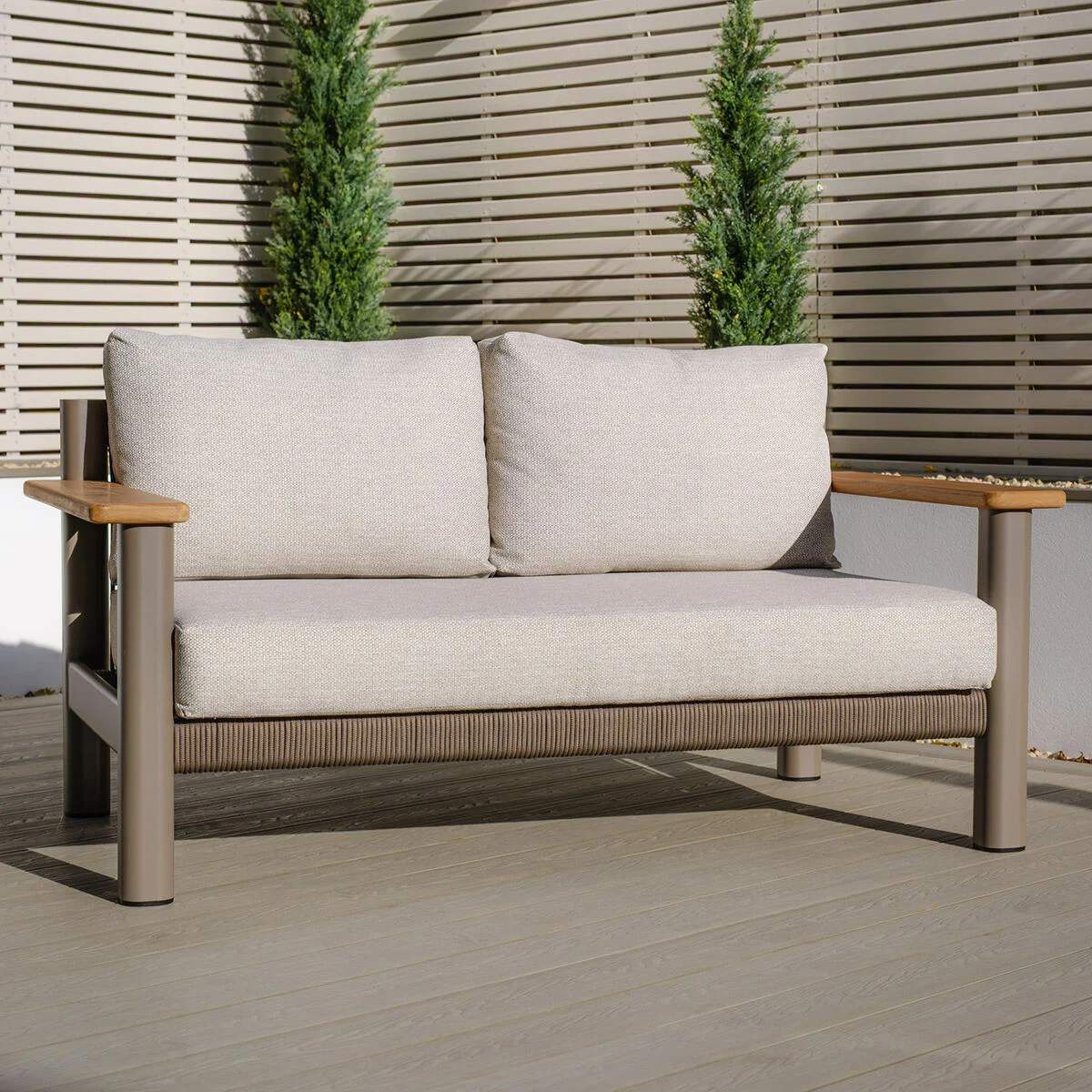 Maze Sicily Rope Weave 2 Seat Sofa - Café - Image 10