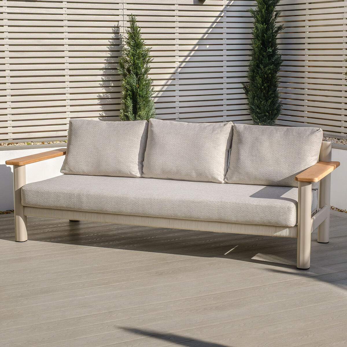 Maze Sicily Rope Weave 3 Seat Sofa - Latte - Image 12