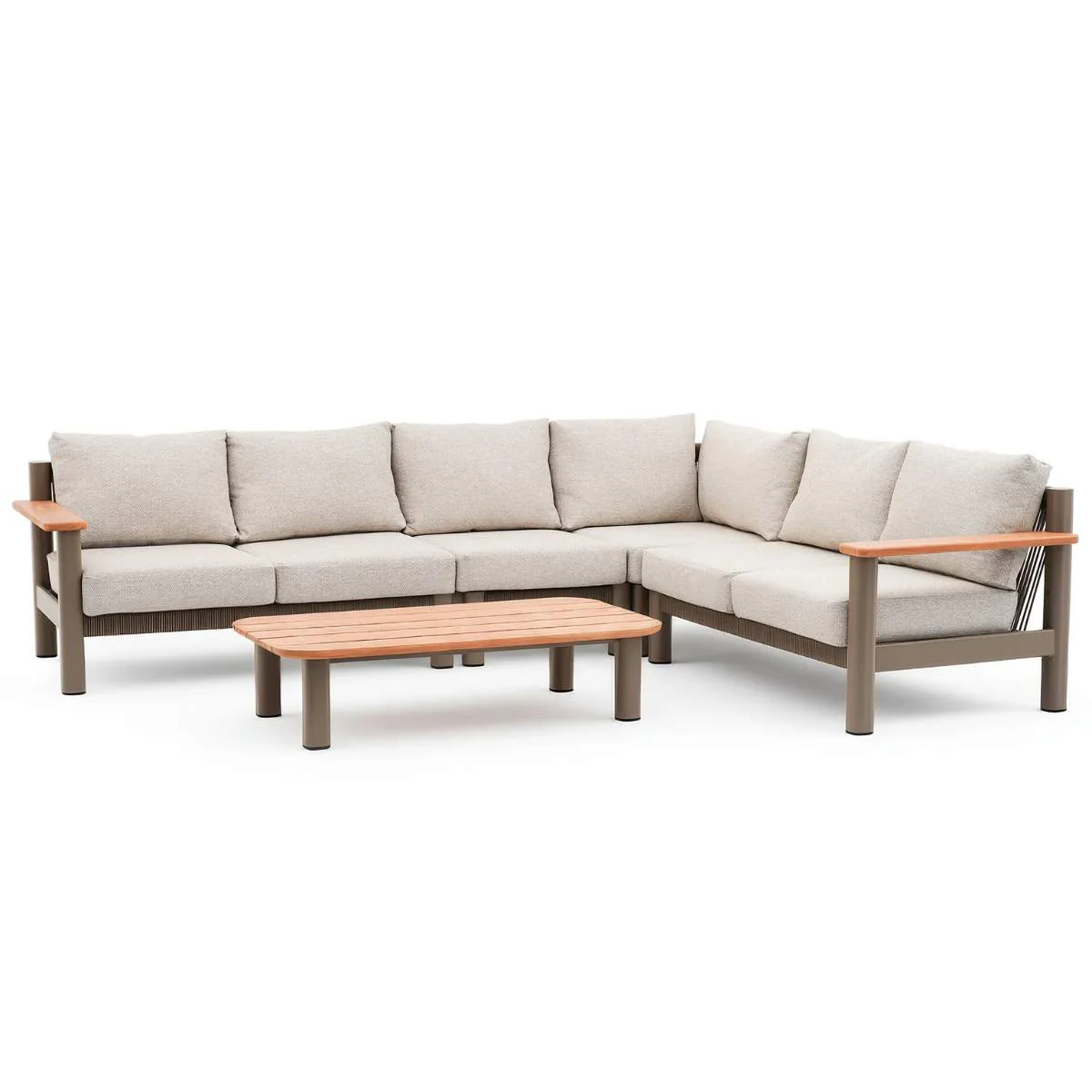 Maze Sicily Rope Weave Large Corner Sofa Set