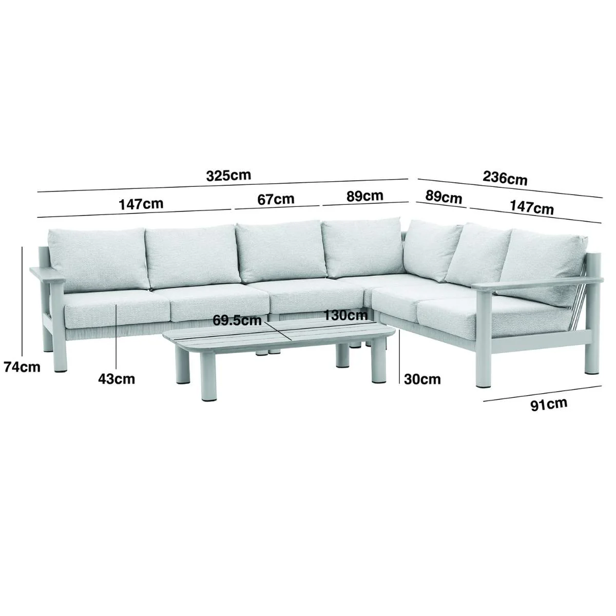 Maze Sicily Rope Weave Large Corner Sofa Set - Image 9
