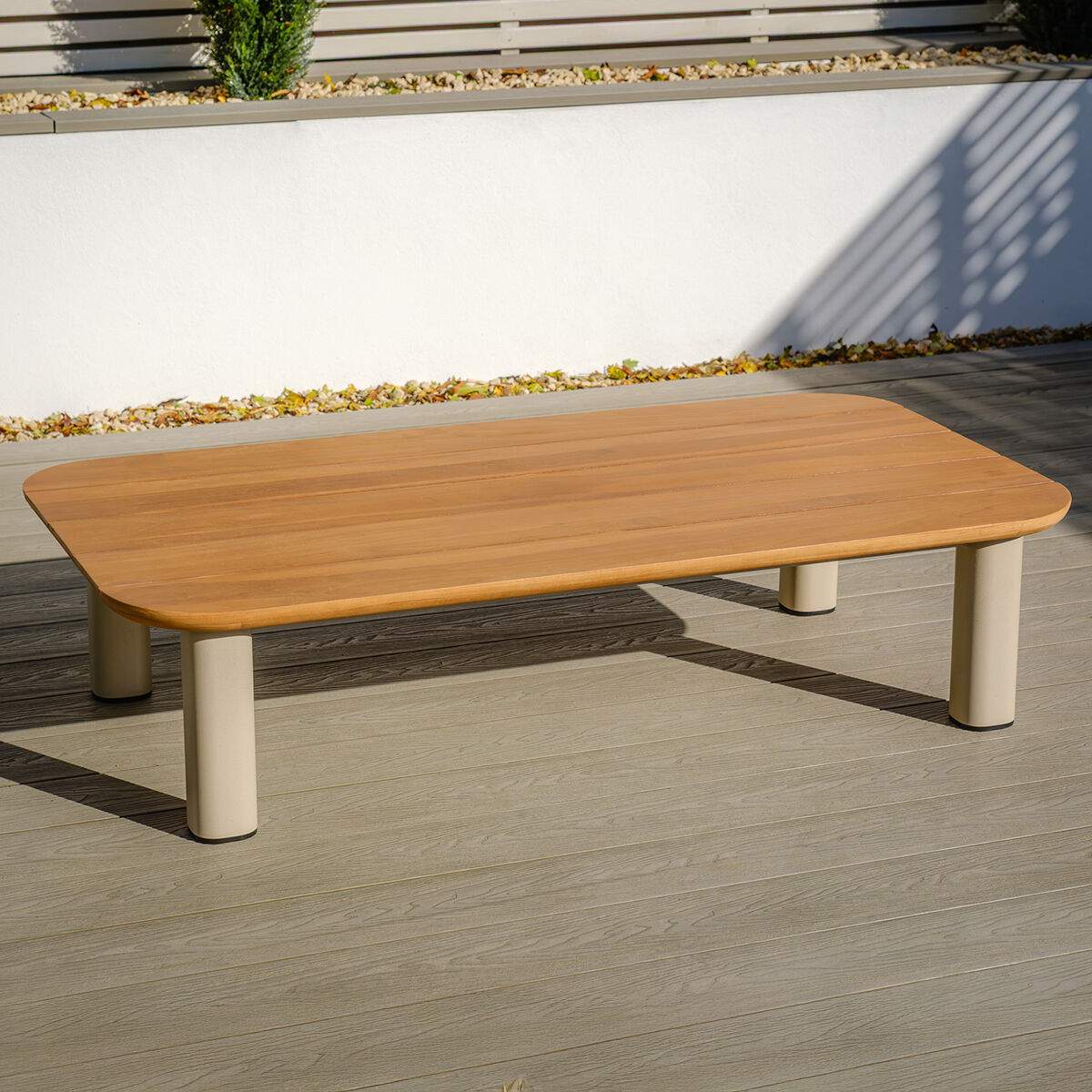 Maze Sicily Teak Rectangular Coffee Table - Latte - Image 5