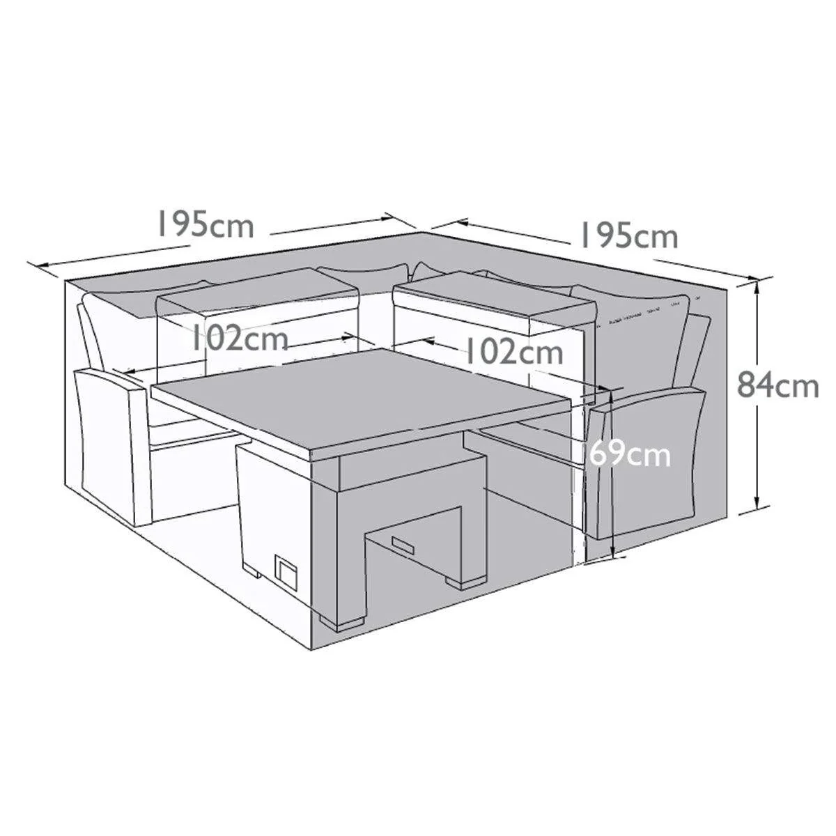 Maze - Square Corner Dining Set Garden Furniture Cover