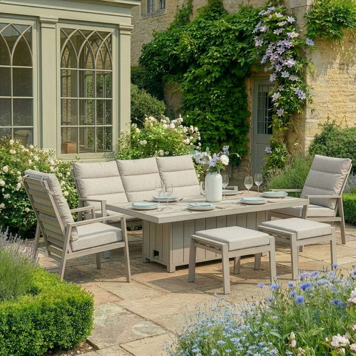 Maze - Valencia Reclining 3 Seat Aluminium Garden Sofa Set - Image 15