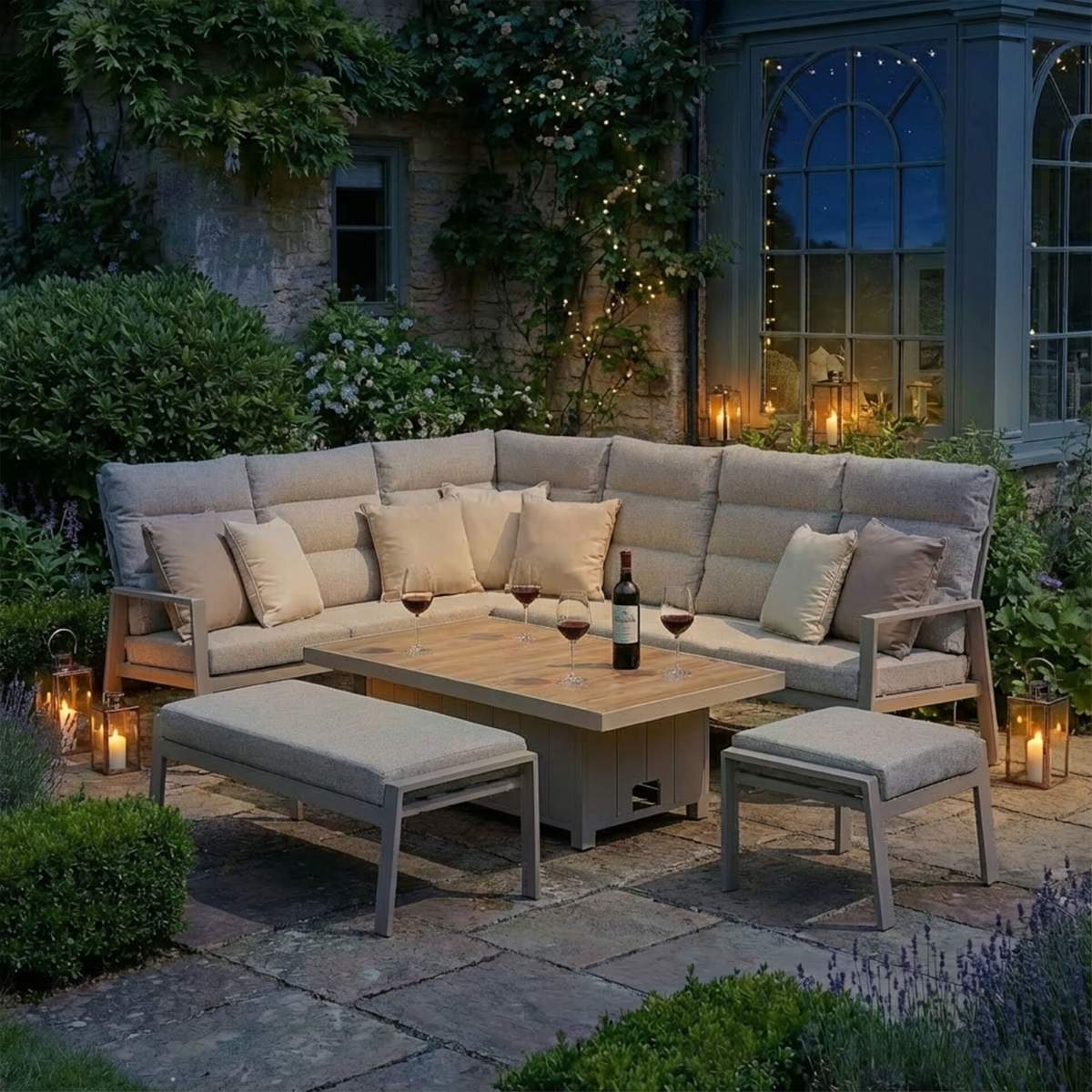 Maze - Valencia Reclining Aluminium Corner Garden Dining Set - Image 18