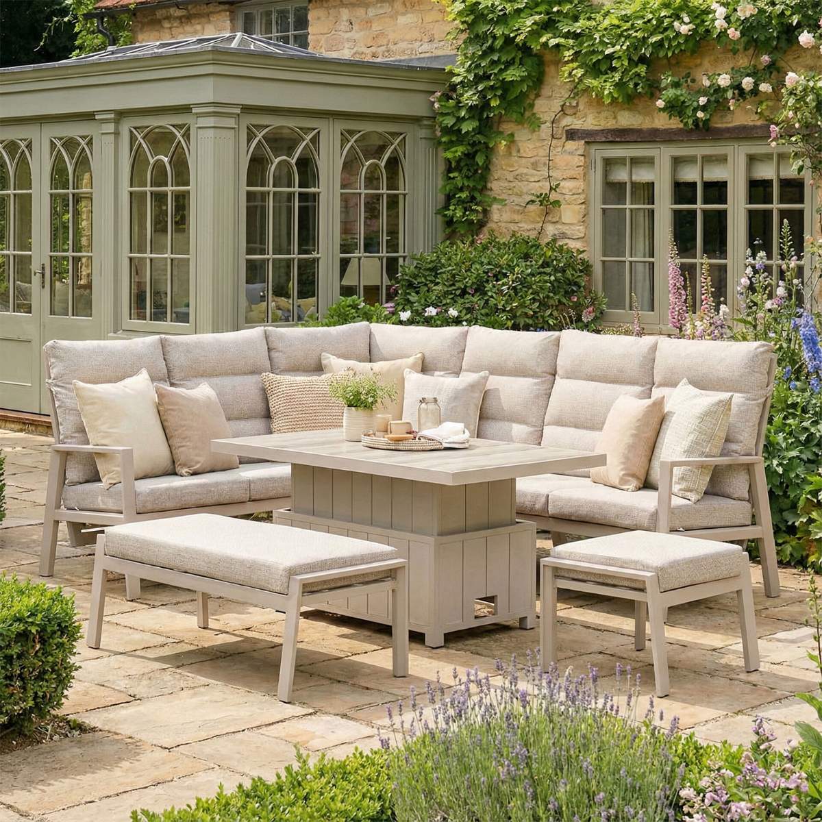 Maze - Valencia Reclining Aluminium Corner Garden Dining Set - Image 19