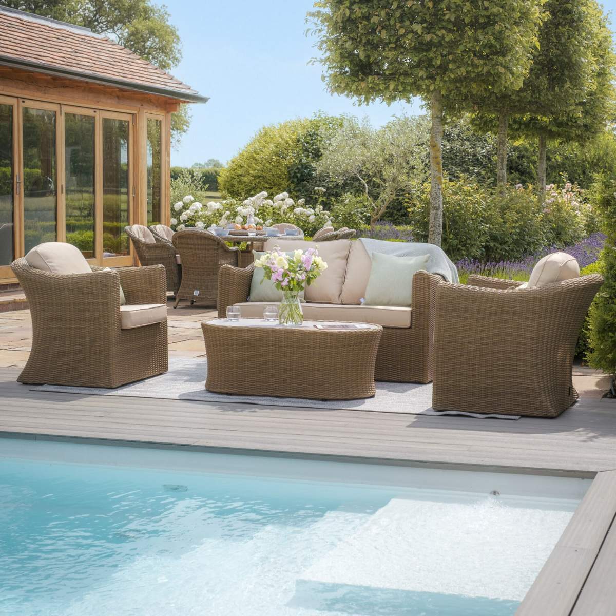 Maze Winchester 2 Seat Rattan Sofa Set - Ceramic Glass - Image 14