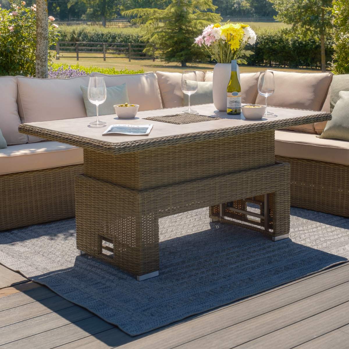 Maze Winchester Deluxe Large Rattan Corner Dining Set - Image 13
