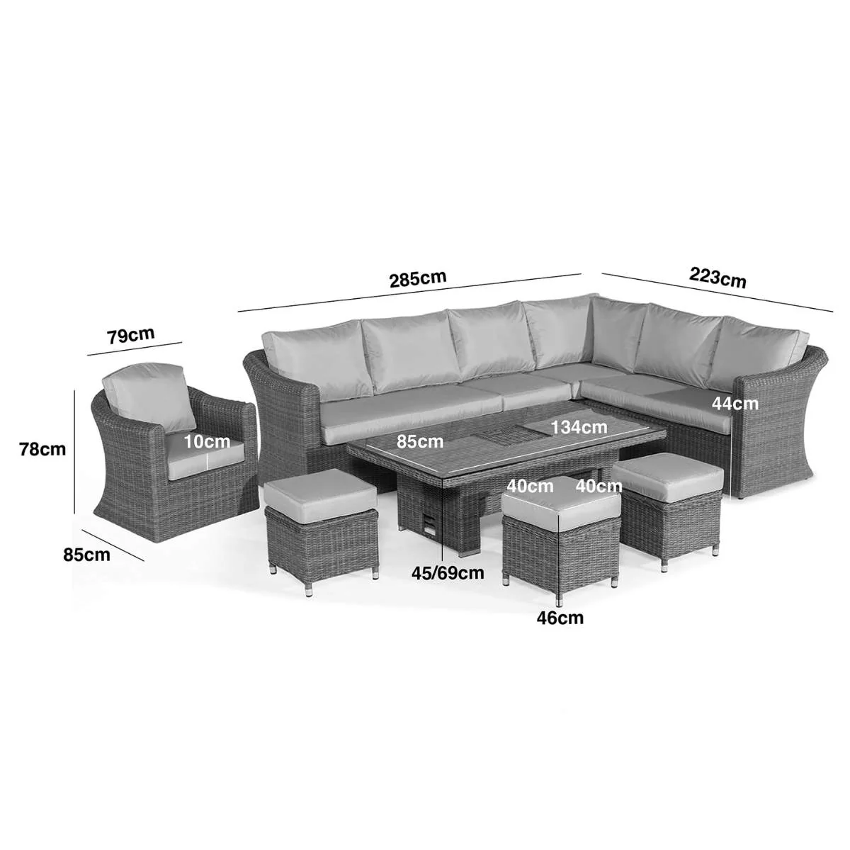 Maze Winchester Deluxe Large Rattan Corner Dining Set - Image 15