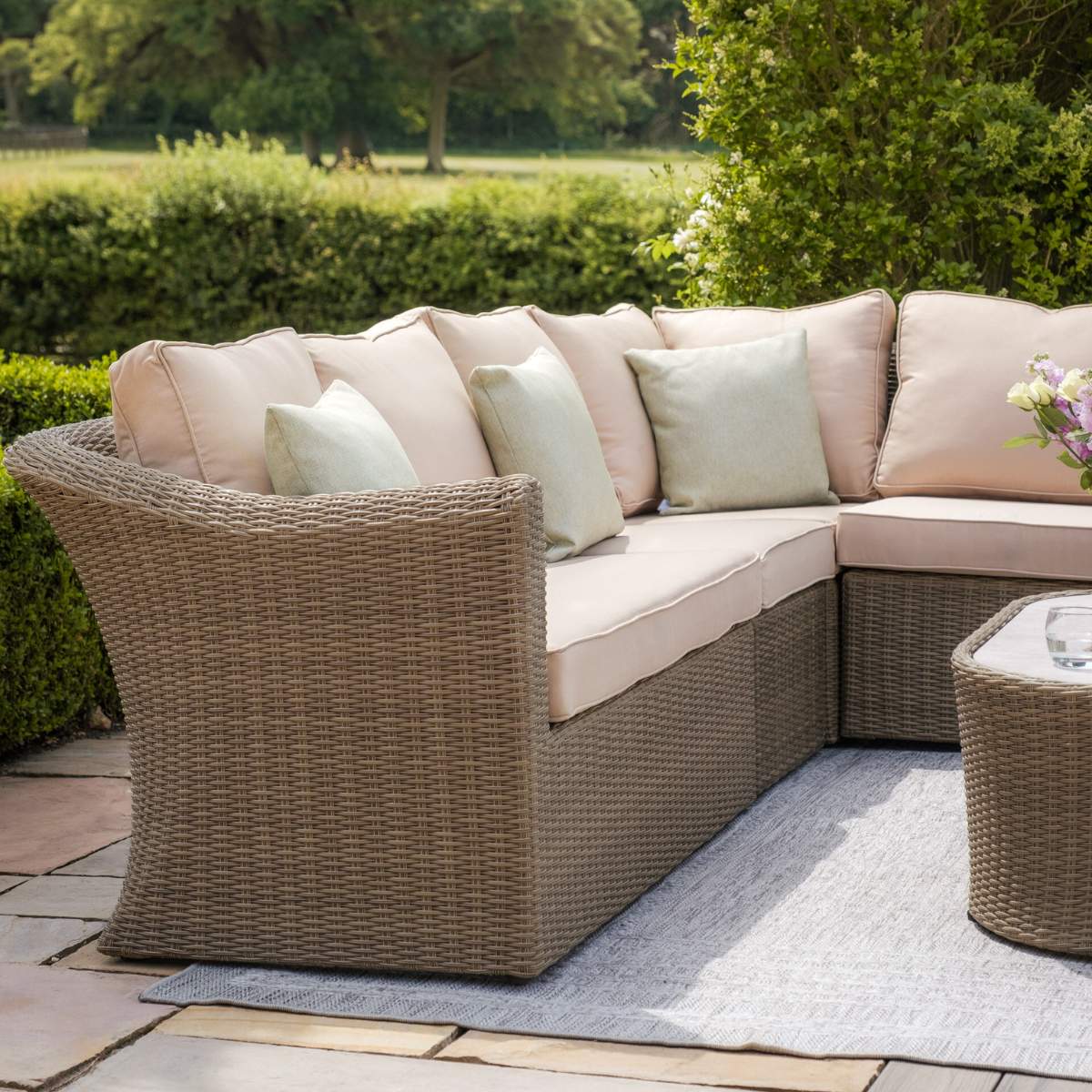Maze Winchester Large Rattan Corner Sofa Set - Ceramic Glass - Image 9