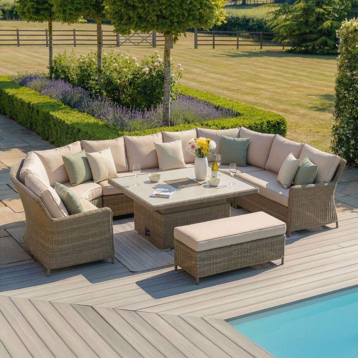 Maze Winchester Royal U-Shaped Rattan Sofa Set - Image 7