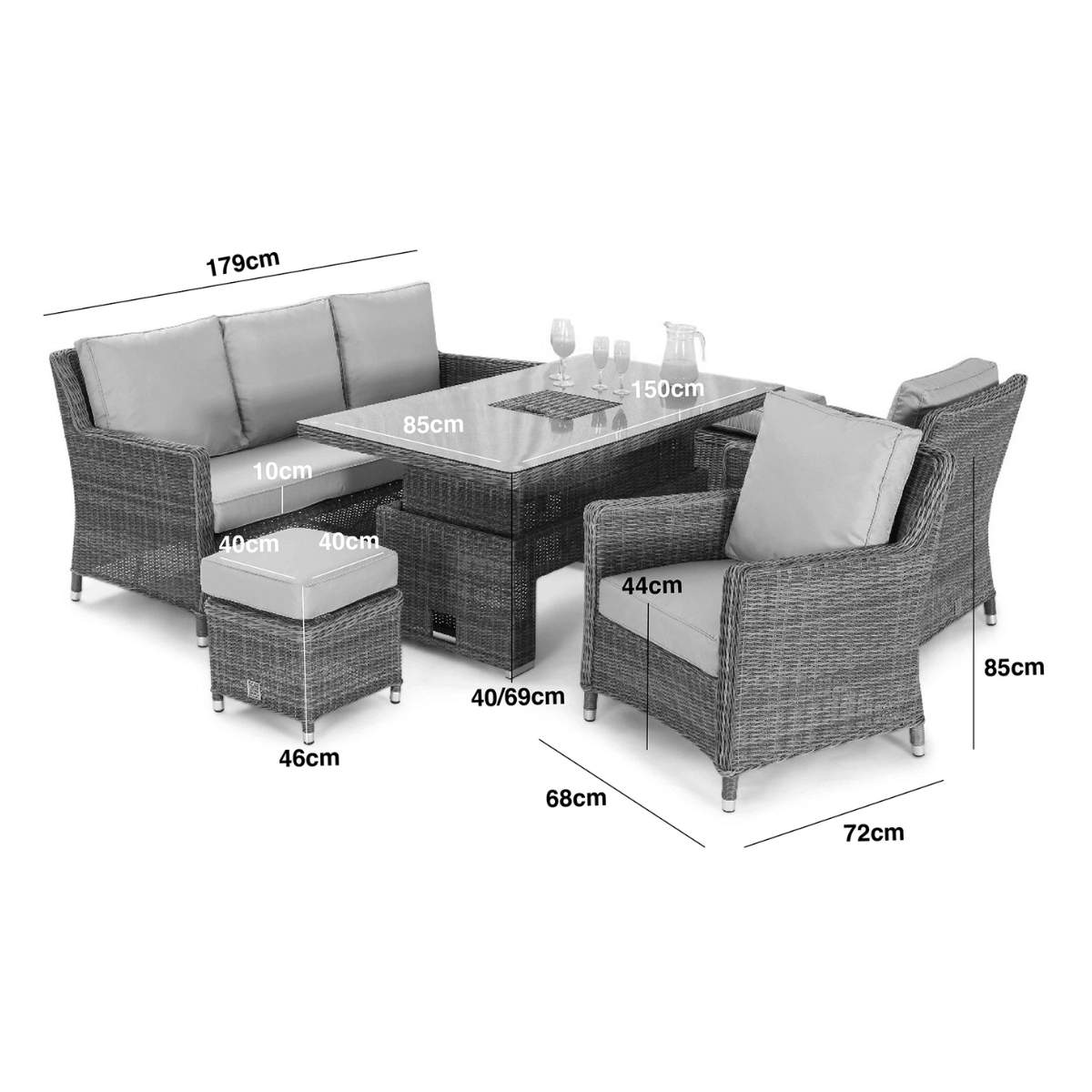 Maze Winchester Sofa Rattan Dining Set - Image 12