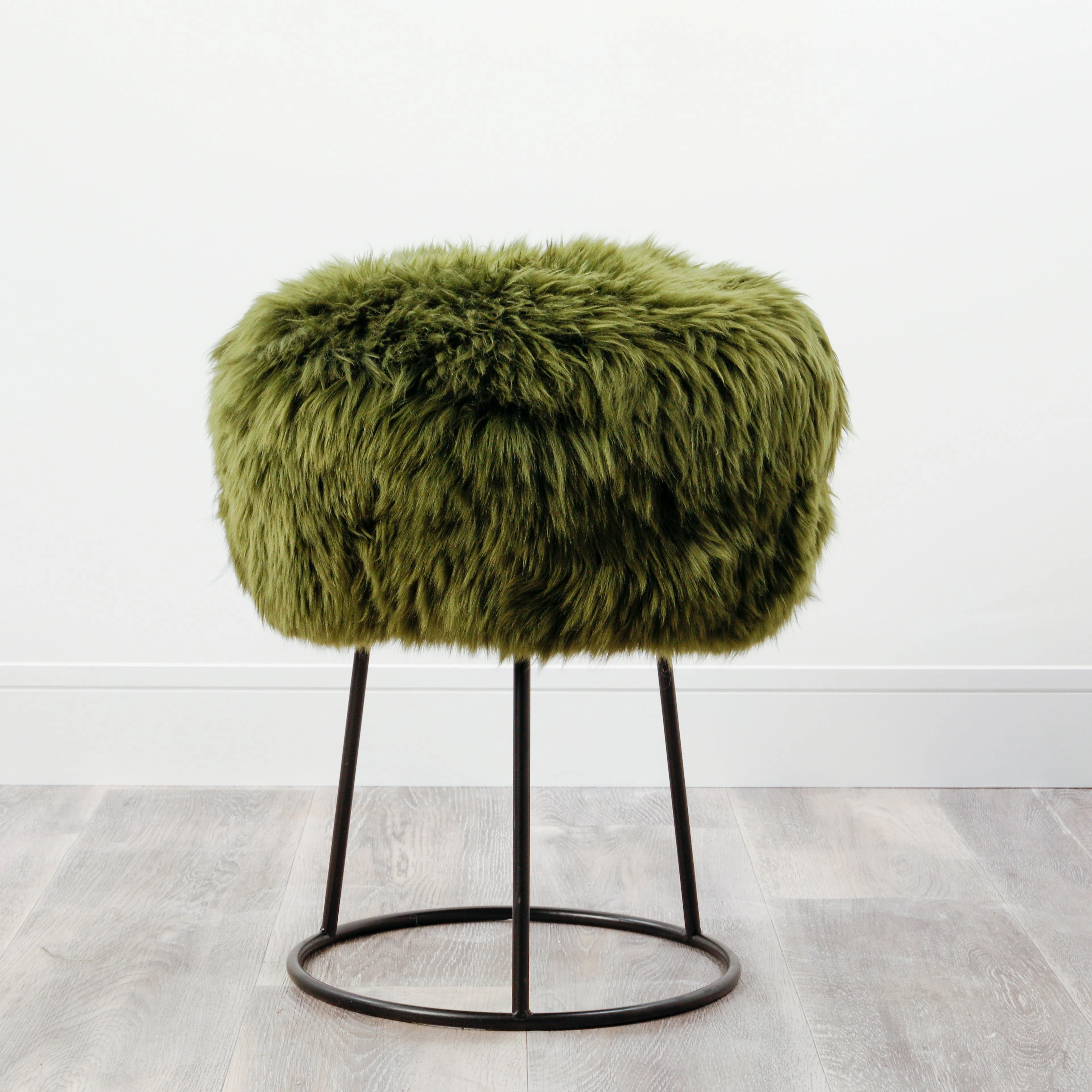 Native Home Metal Sheepskin Stool - Image 17