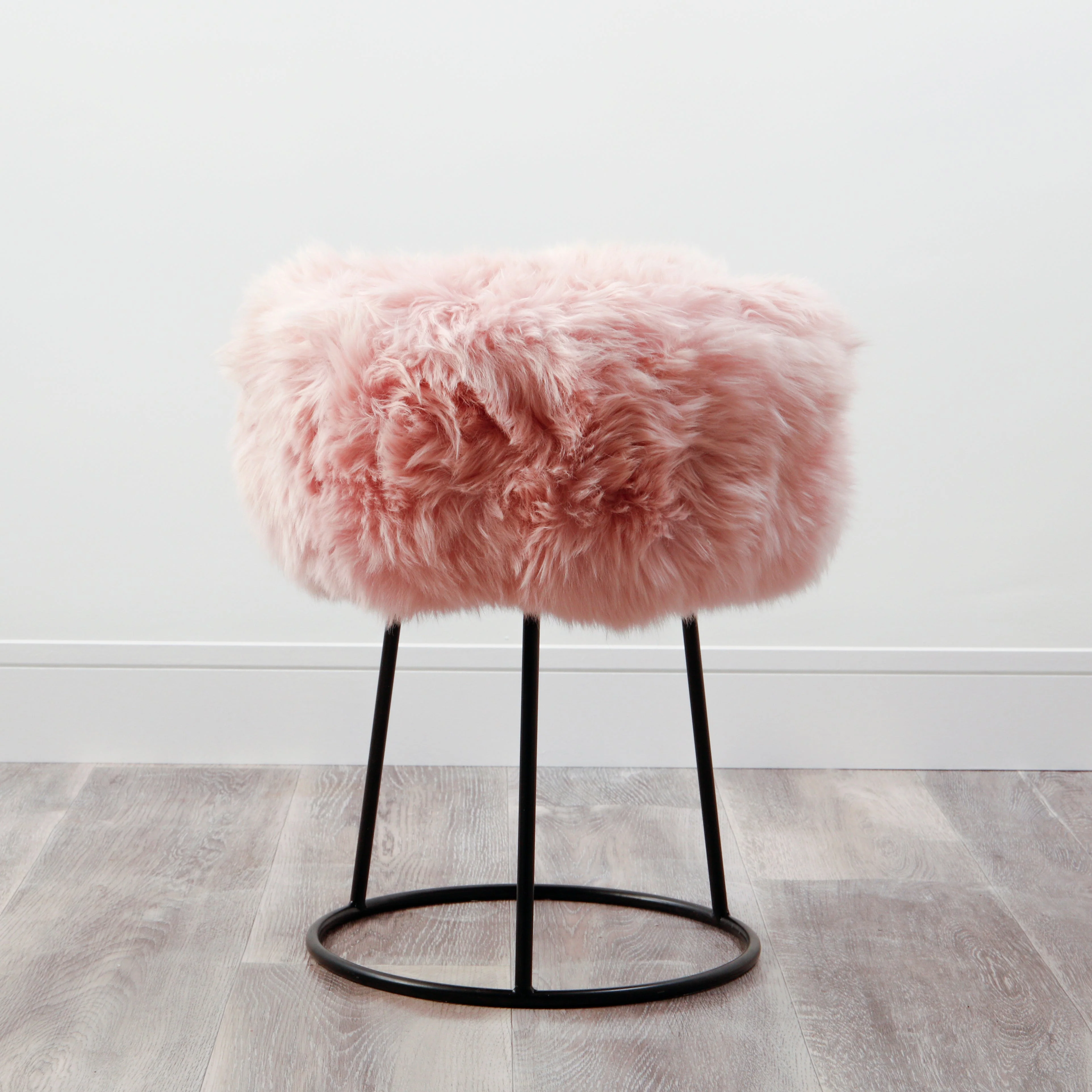 Native Home Metal Sheepskin Stool - Image 2