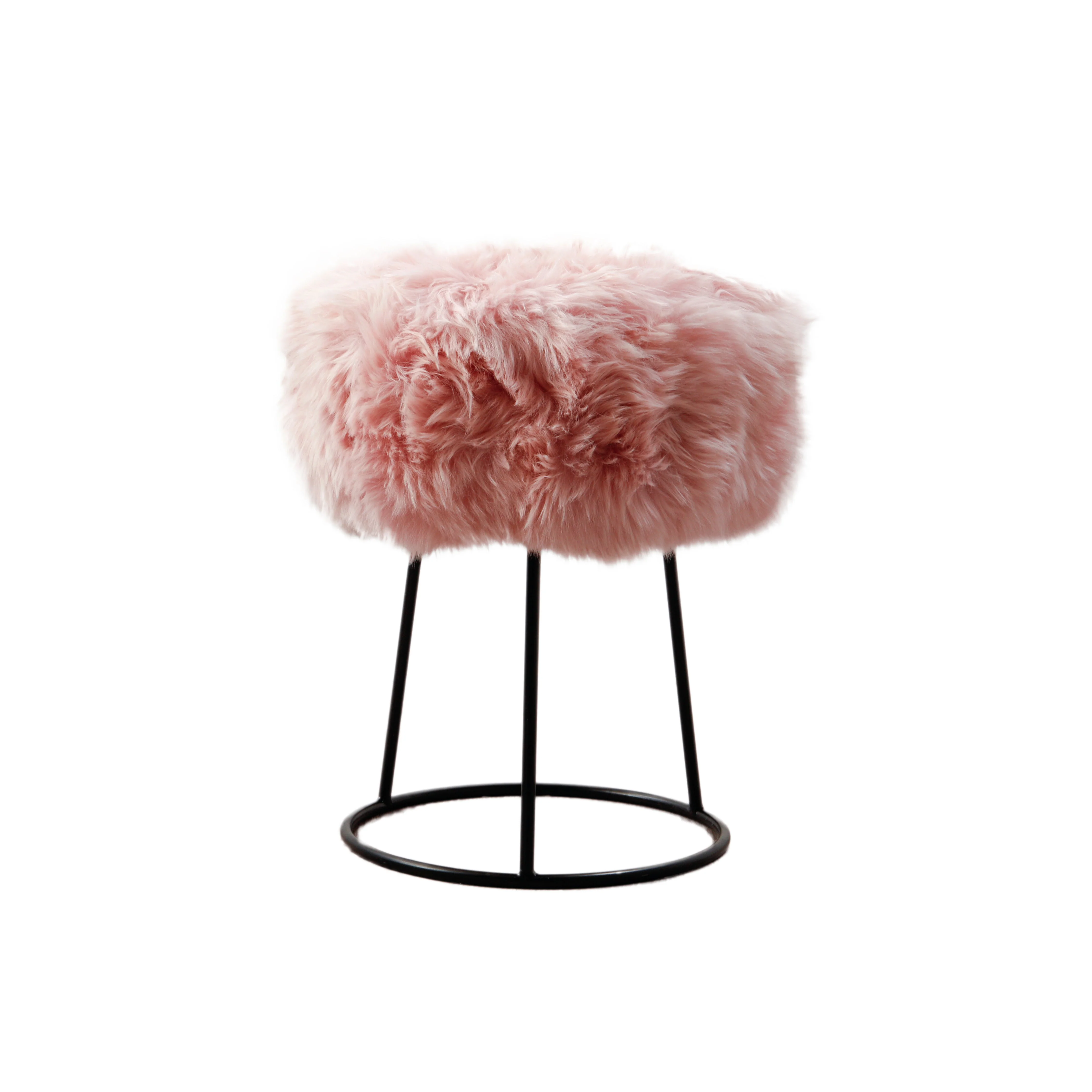 Native Home Metal Sheepskin Stool - Image 4
