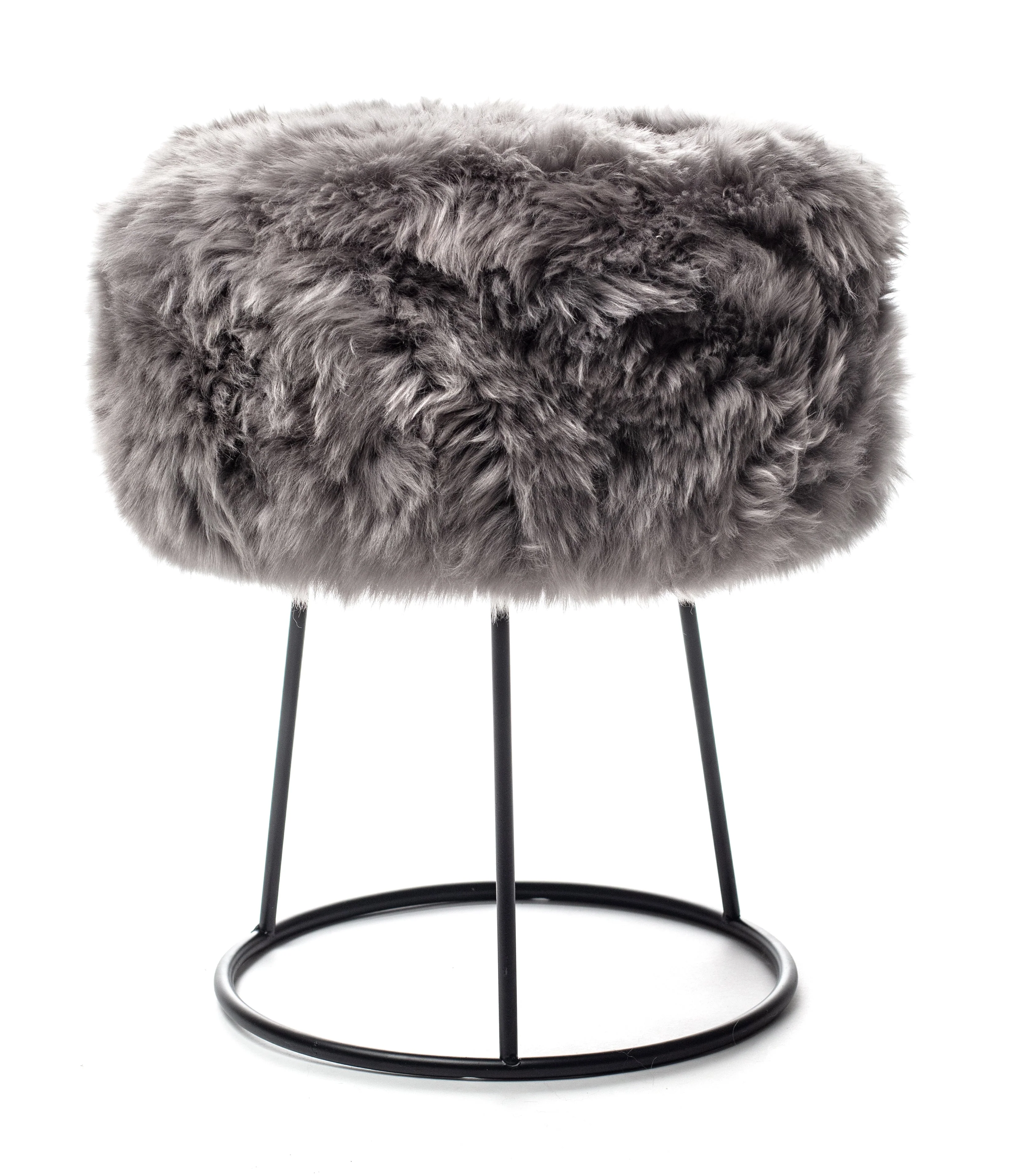 Native Home Metal Sheepskin Stool - Image 9