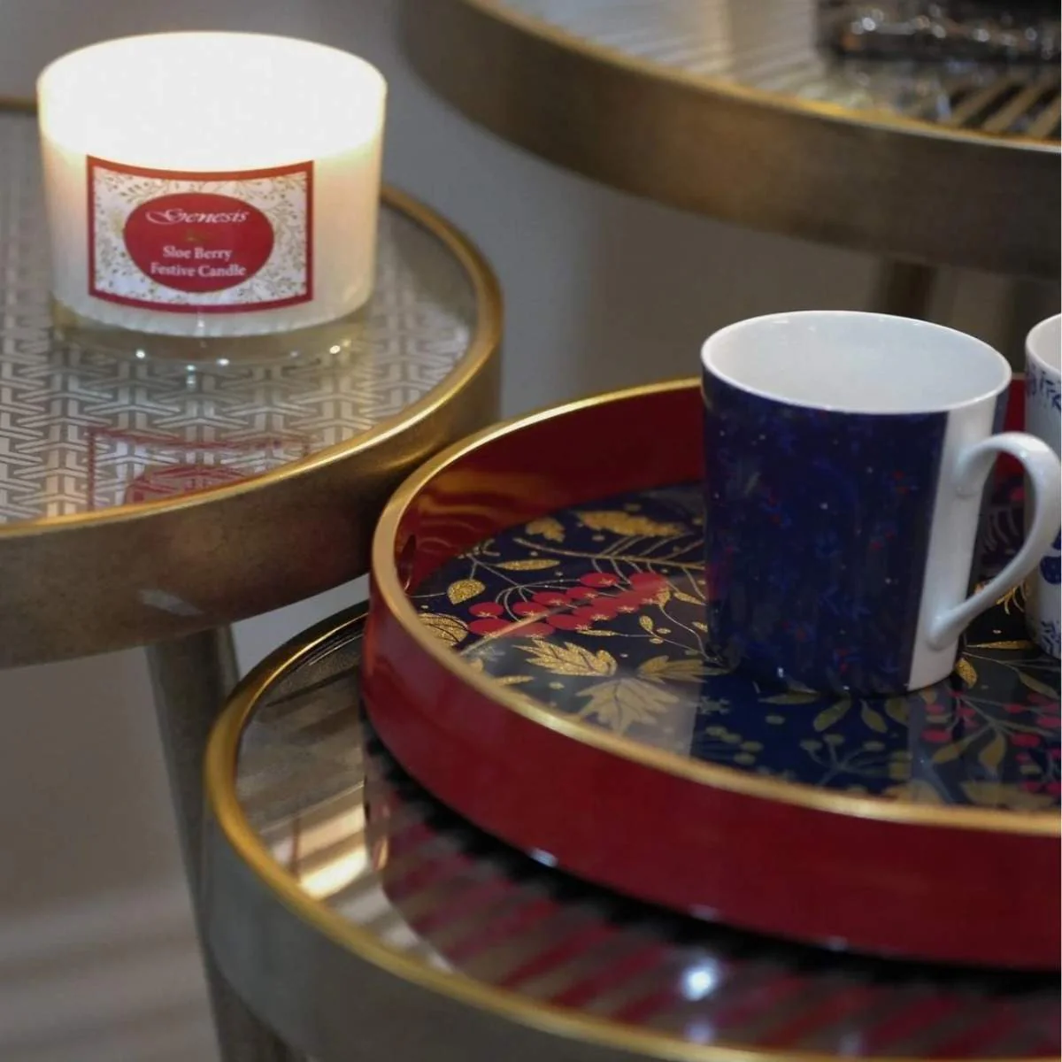 Mindy Brownes Midnight Blue & Red Berry Christmas Cups Set - Image 8