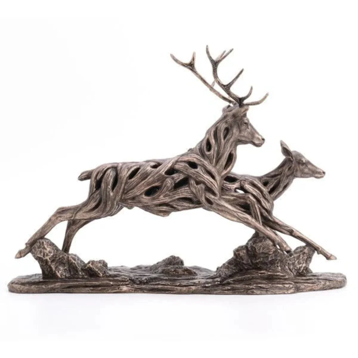 Mindy Brownes Running Deers Driftwood Sculpture - Image 3