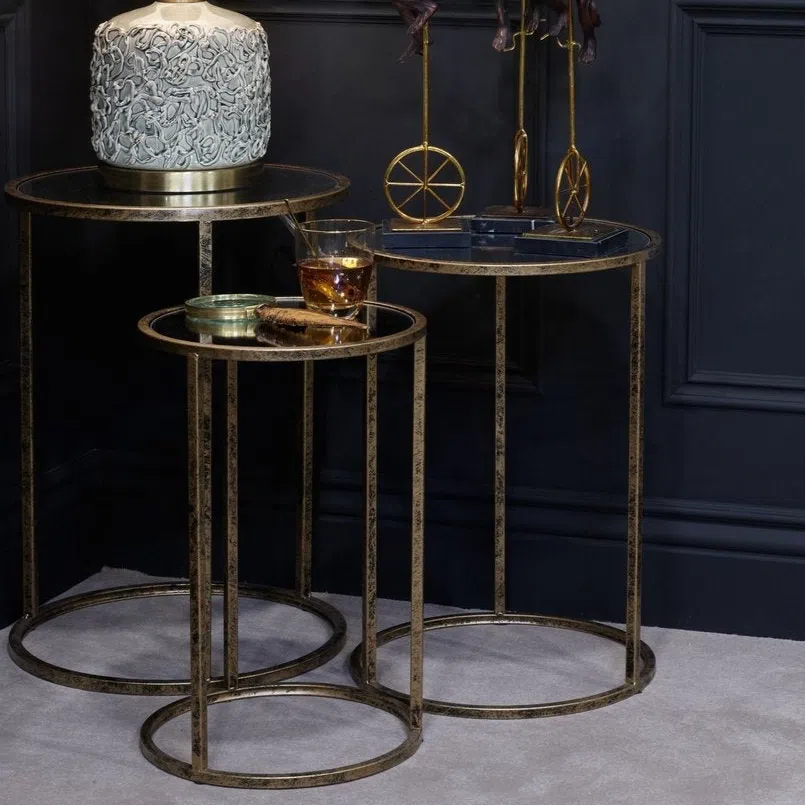Mindy Brownes Mirror Top Nest of Tables Set of 3 - Image 4