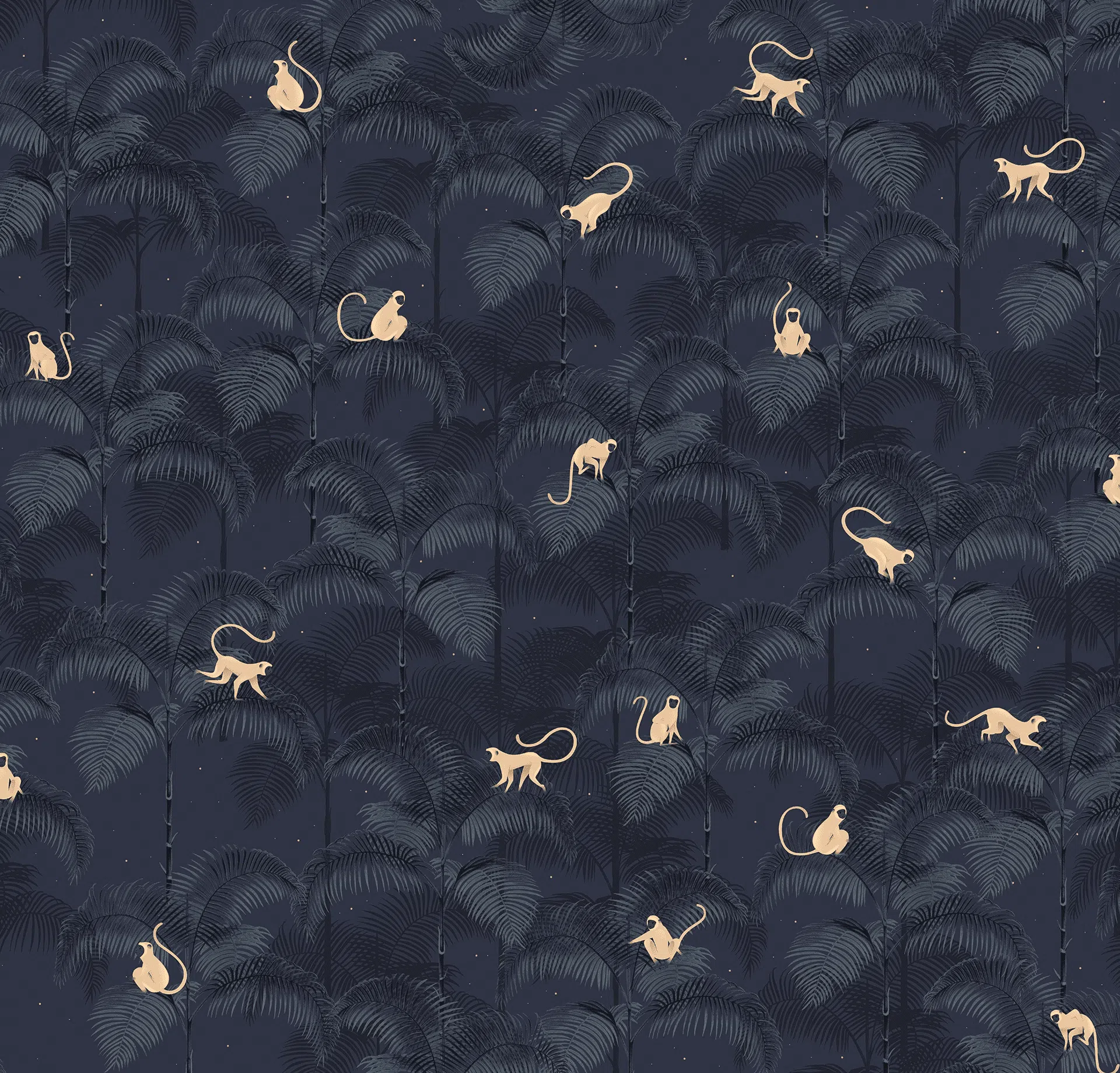 Creative Lab Amsterdam Monkey Night Blue Wallpaper Mural - Image 2