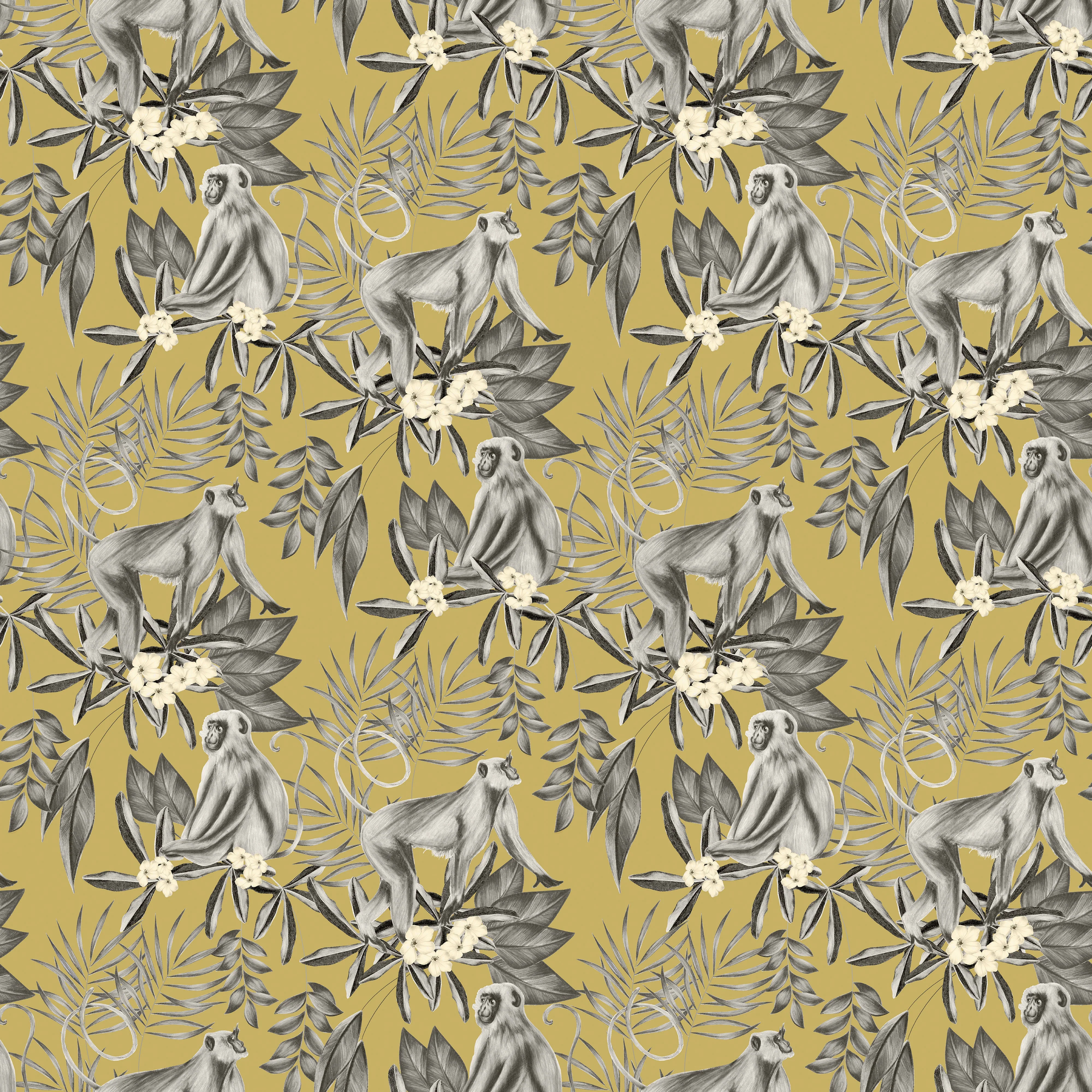 Ohpopsi Morris Wallpaper - Mustard - Image 3