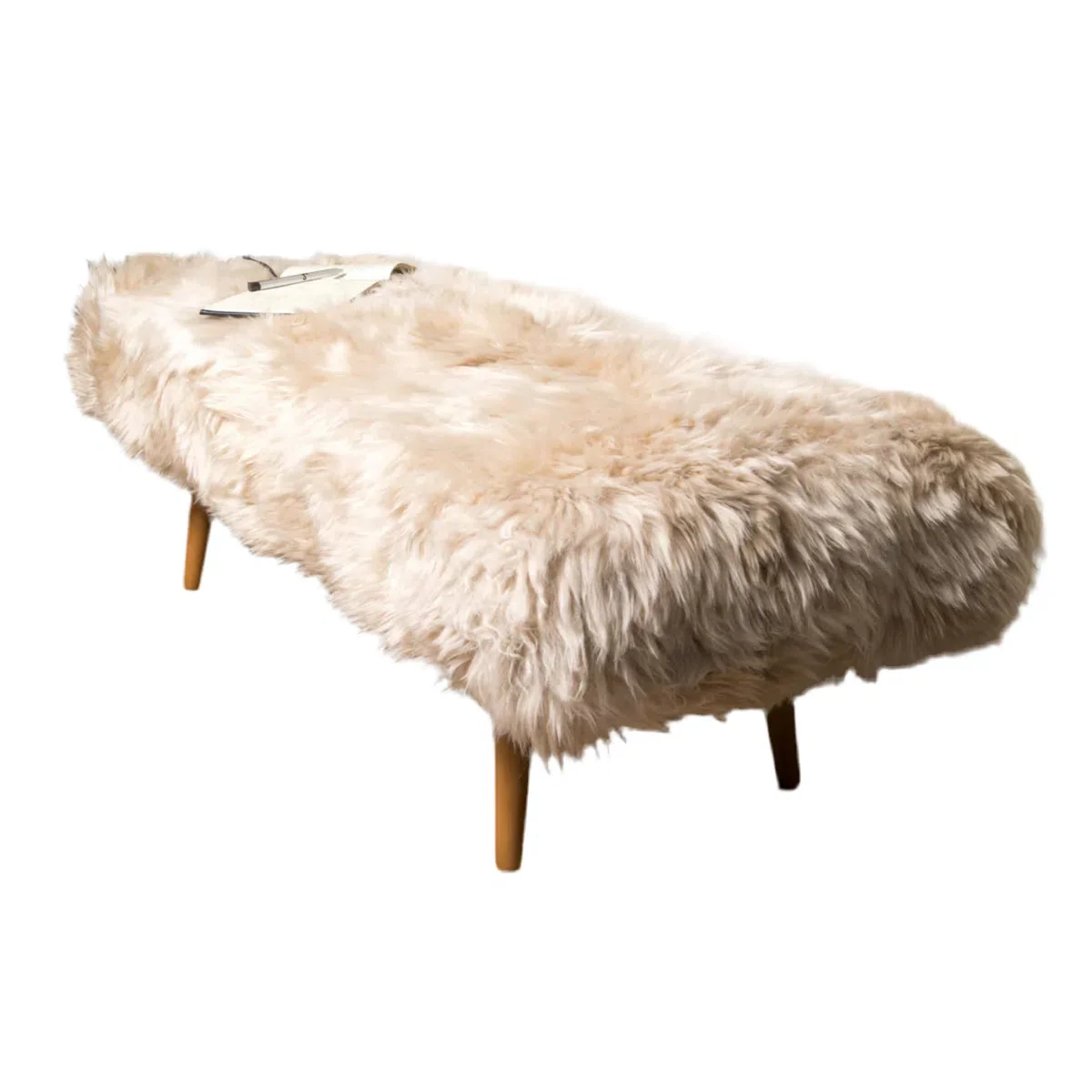 Native Home Shearling Sheepskin End Of Bed Bench - Image 3